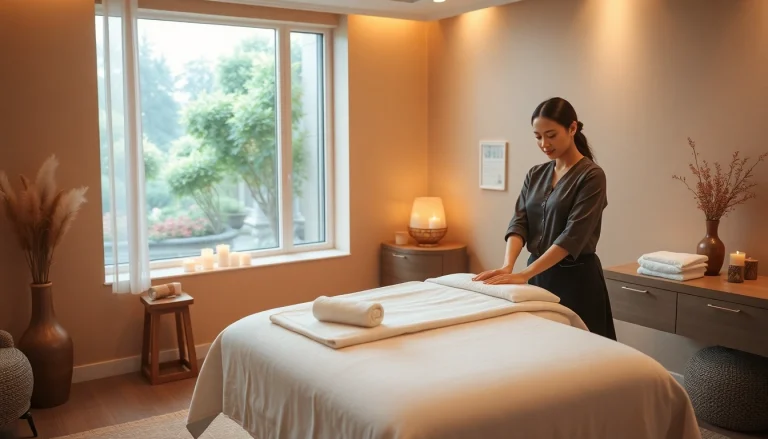 출장안마 service in a tranquil spa setting with an inviting atmosphere.