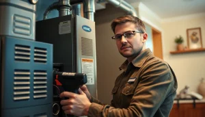 Expert conducting gas furnace repair lewisboro with a professional approach in a residential setting.