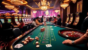 SODO casino table action with players immersed in a high-stakes gaming atmosphere.