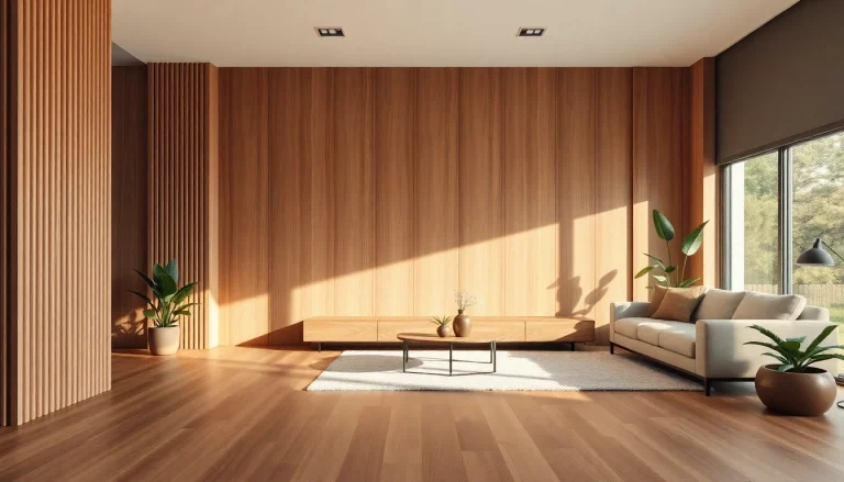 Enhance your living space with fluted wood panels that offer elegance and texture.