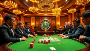 Experience the thrill of Game Haywin at an opulent poker table with vibrant chips and cards.
