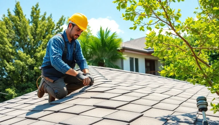 Twin Shield Roofing team installing shingles on a home roof, showcasing expertise and quality.