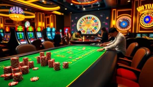 Experience thrilling gambling action at go 88 with vibrant casino tables and players in-game.