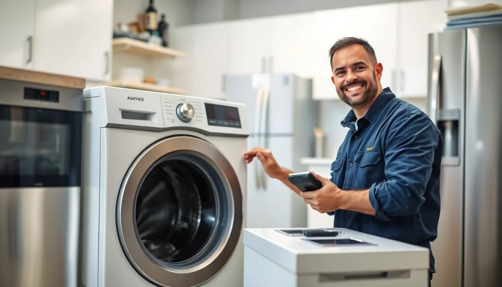 Expert technician performing appliance repair ottawa in a bright, organized kitchen setting.