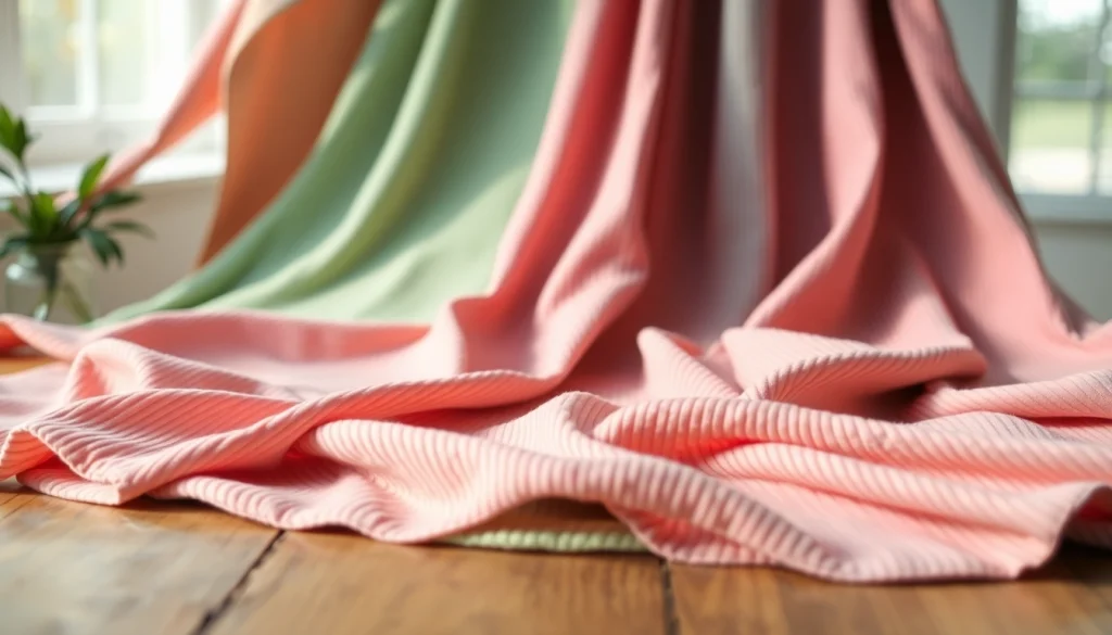 Ontdek ribcord stoffen in verschillende kleuren en texturen op een houten tafel.