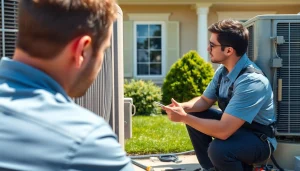 HVAC technician performing ac replacement stormville at a suburban home, showcasing expertise and care.