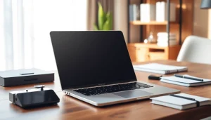 El MacBook Air M3 en un escritorio limpio, resaltando su diseño elegante y moderno.