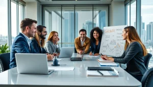 Capture of business leaders discussing strategies to gain business growth insights in a collaborative setting.