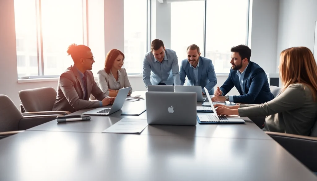 Business growth insights from a team brainstorming in a modern office setting.