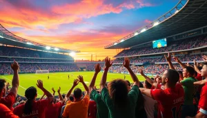 مشهد مباراة كرة قدم مثير يوضح koora live مع جماهير متحمسة وأجواء نابضة بالحياة.