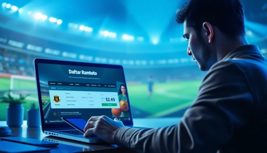 Proses pendaftaran daftar ramtoto dengan antarmuka platform taruhan yang menarik dan ramah pengguna.