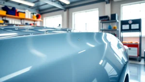 Experience exceptional car detailing Chattanooga with a shining car and professional tools in a bright workshop.