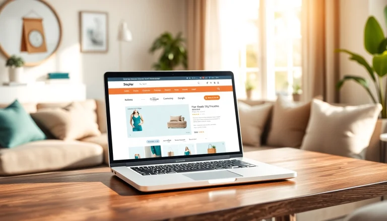 Showcasing www.tuut.shop/en-SA on a laptop with modern product design in an inviting environment.