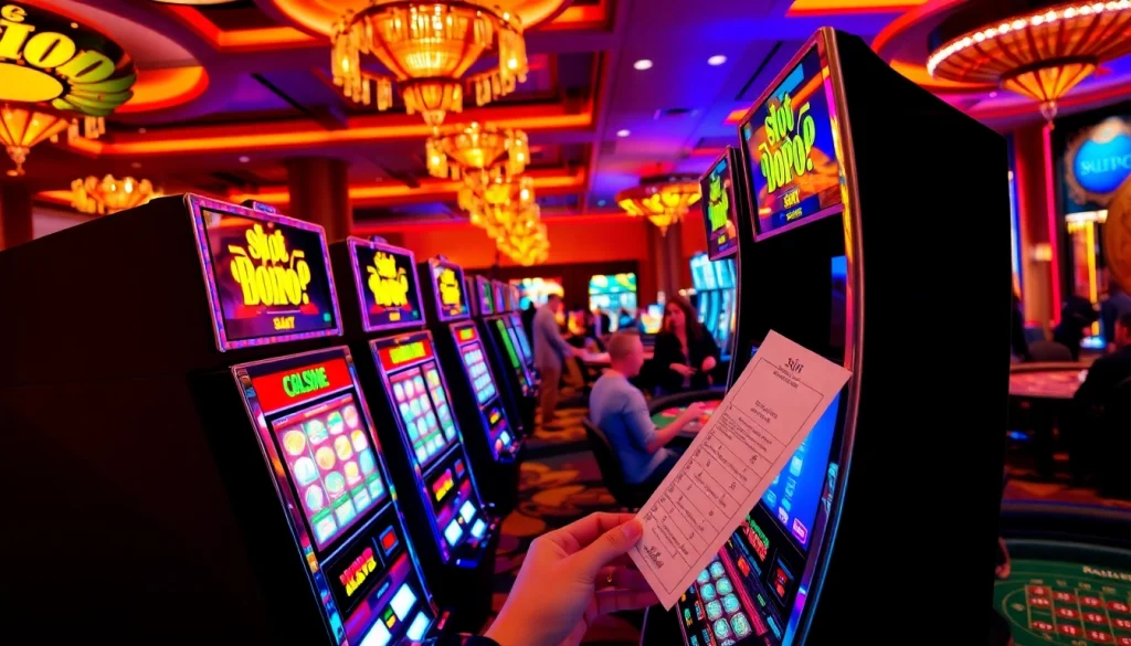 Engage with slot depo 5k on modern slot machines in a vibrant casino atmosphere.