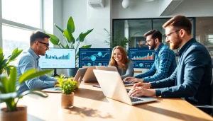 Engaging collaborative scene at https://www.pnmmedia.com showcasing teamwork in a digital marketing environment.