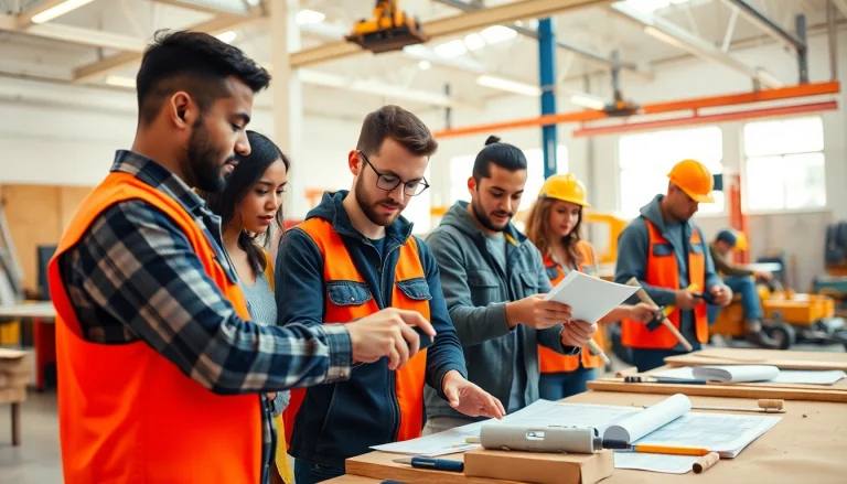 Students learning practical skills at construction trade schools in texas.