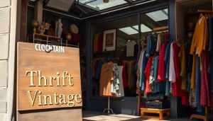 Shop at a vibrant second hand store Copenhagen showcasing eclectic vintage styles and inviting displays.
