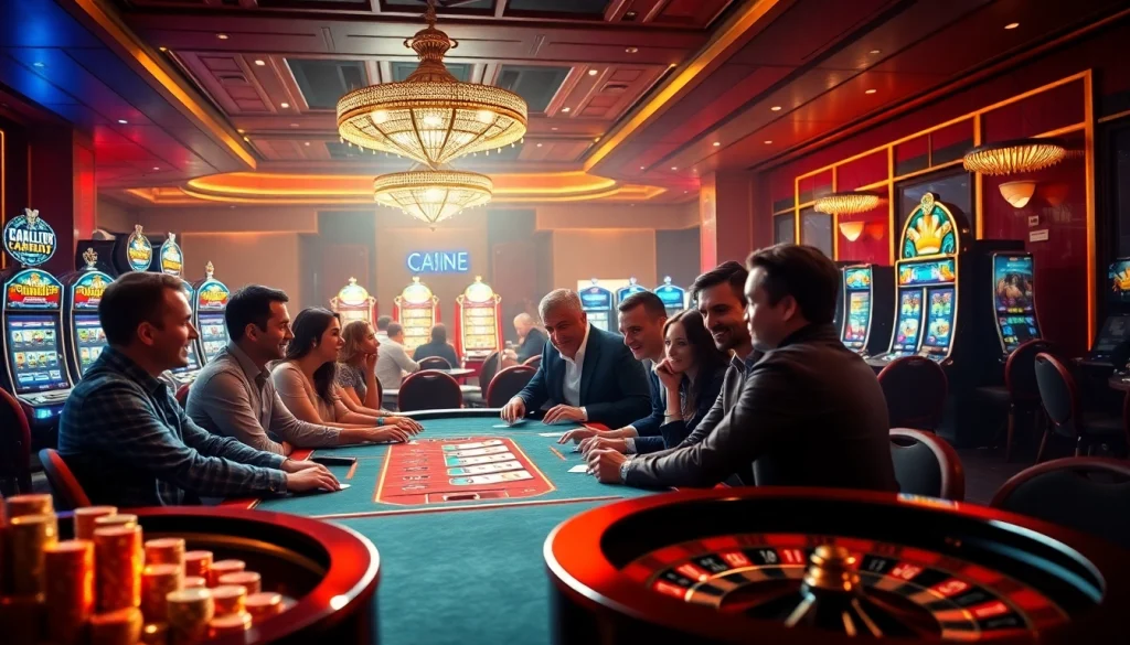Vivez le frisson au meilleur casino en ligne avec des joueurs profitant du poker et des machines à sous.