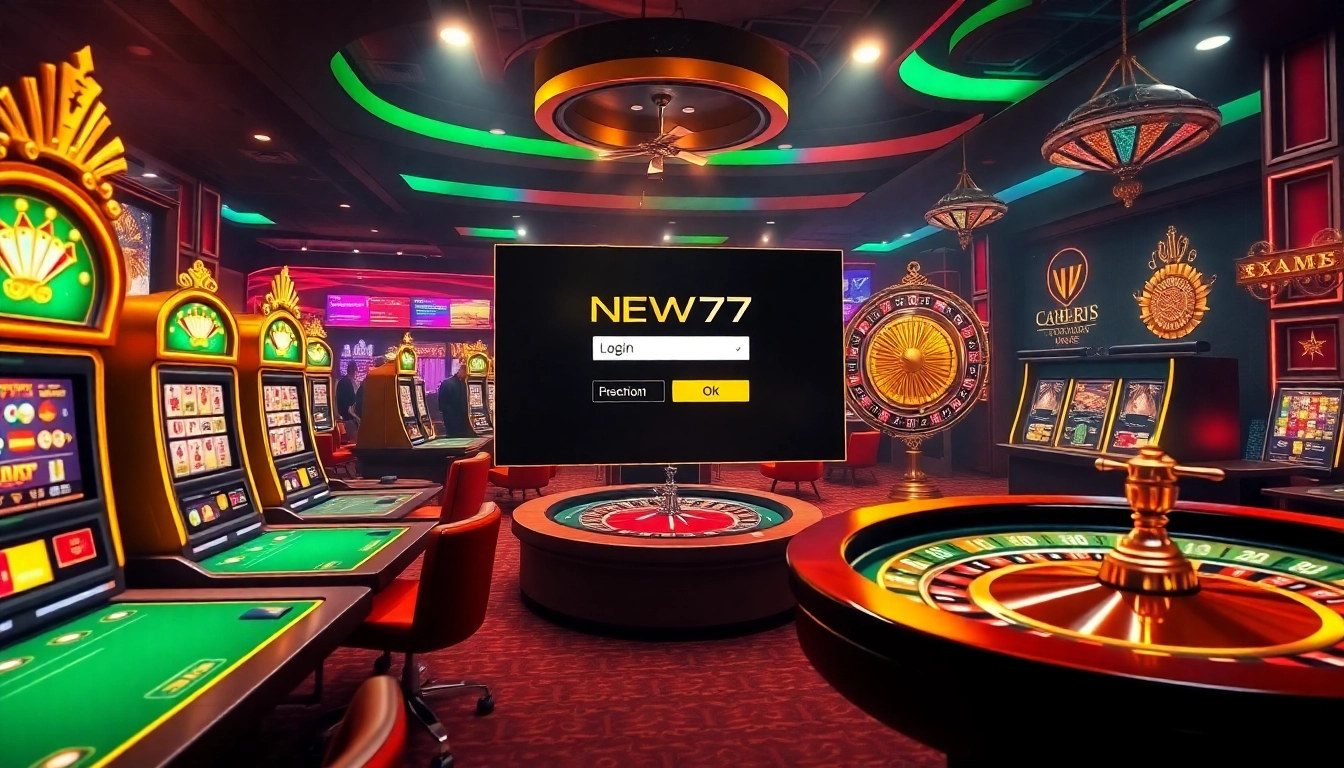 Experience the thrill of online gambling with new77 login featuring dynamic casino visuals.