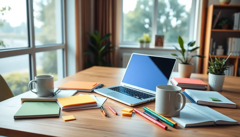 Providing effective online exam assistance in a calm study environment with organized materials.