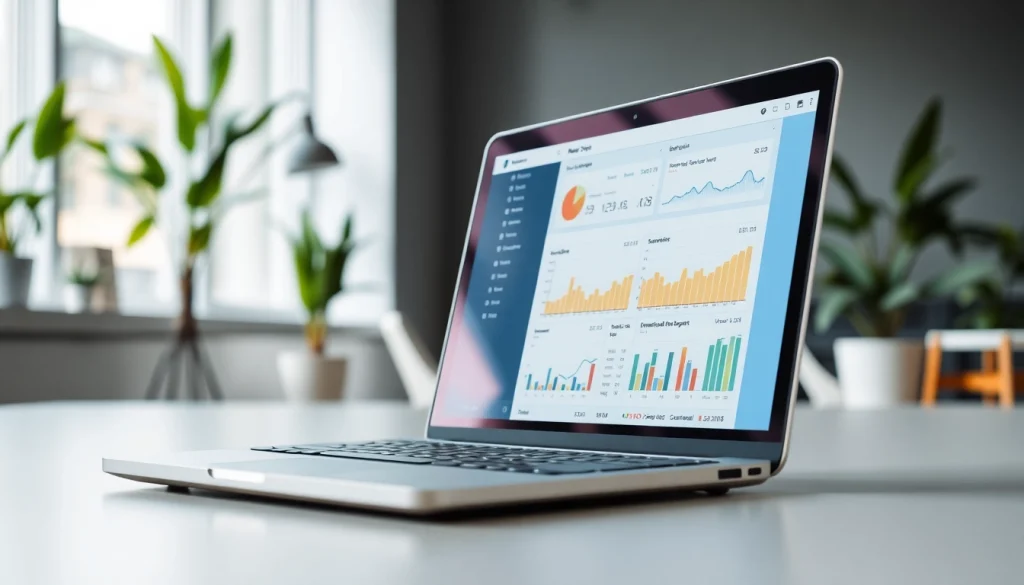 Analyze meta tags checker tool on a laptop in a modern workspace, showcasing performance metrics clearly.
