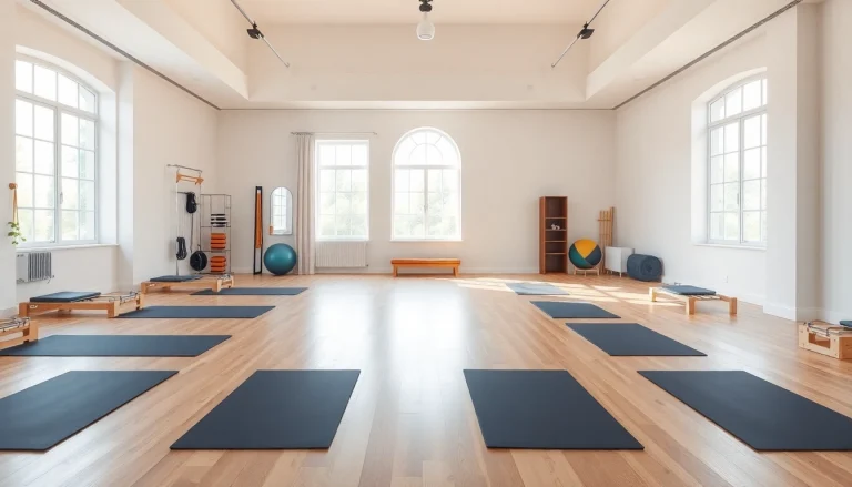 健康的なライフスタイルを促進するピラティスのおすすめを強調する、落ち着いた雰囲気のピラティススタジオ