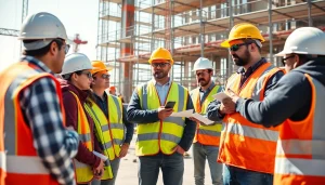 Engaged workers participating in construction safety training to reinforce safety practices and protocols.