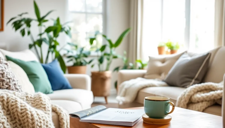 Engaging scene capturing a cozy home setup representing a UK Lifestyle Blog, inviting atmosphere with personal touches.