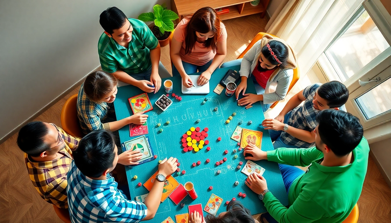 Players enjoying engaging and colorful daman games at a lively gaming table.
