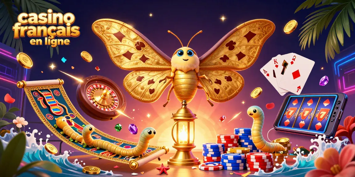 Découvrez les jeux au casino français en ligne avec cette illustration dynamique de machines, cartes et jetons.