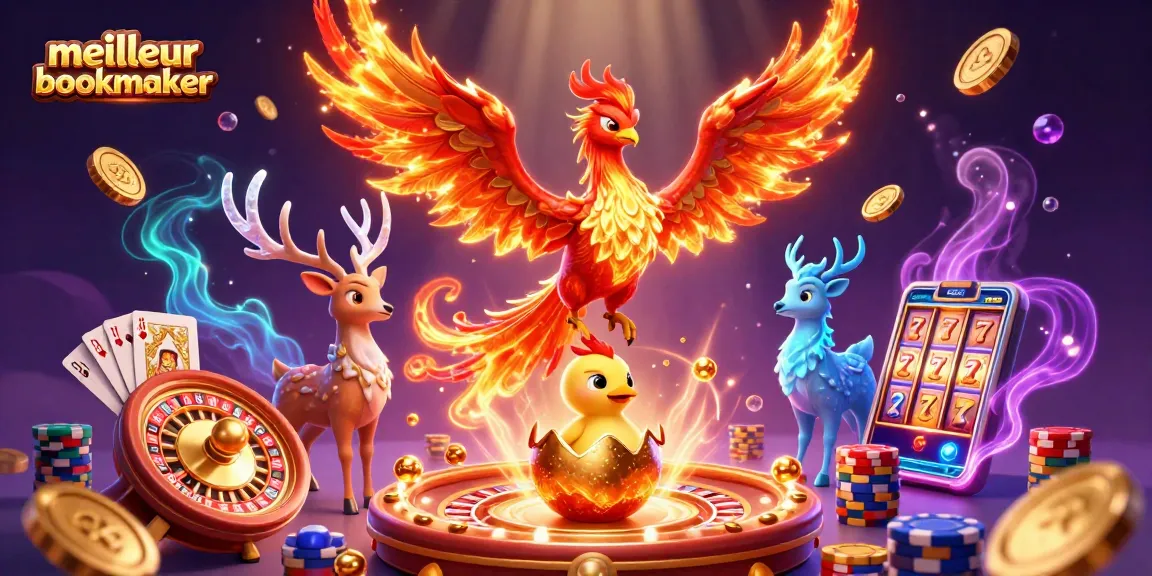 Découvrez les avantages du meilleur bookmaker avec une scène colorée de jeux de casino.