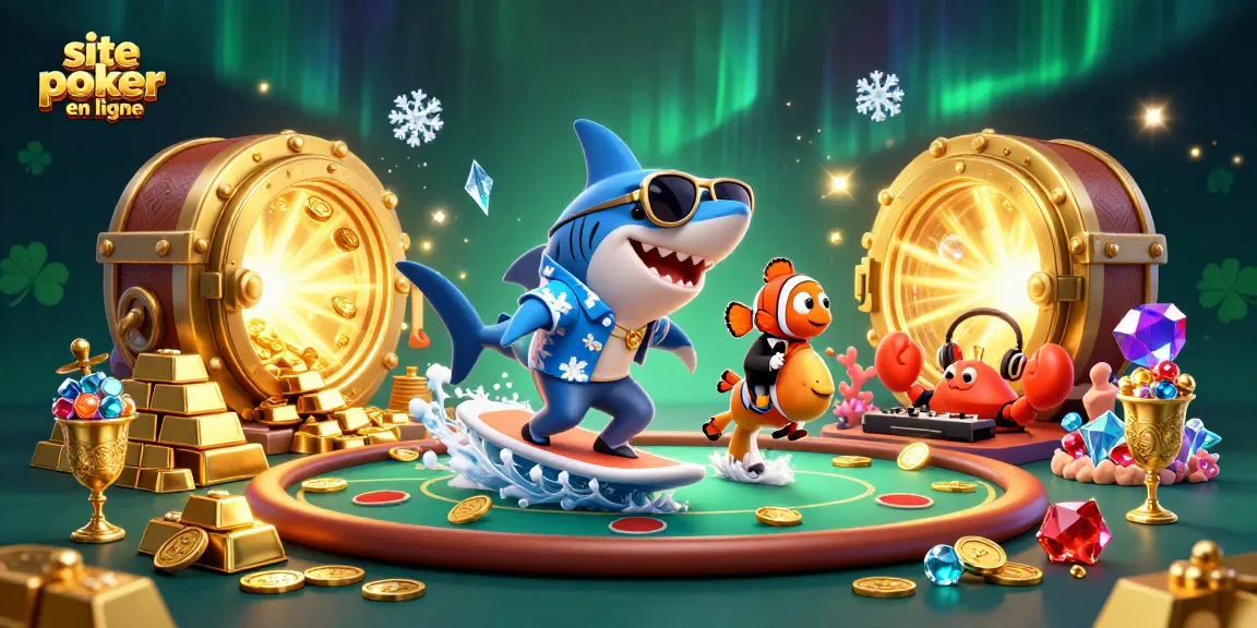 Jouer au poker sur le site poker en ligne avec une scène de luxe animée captivante.