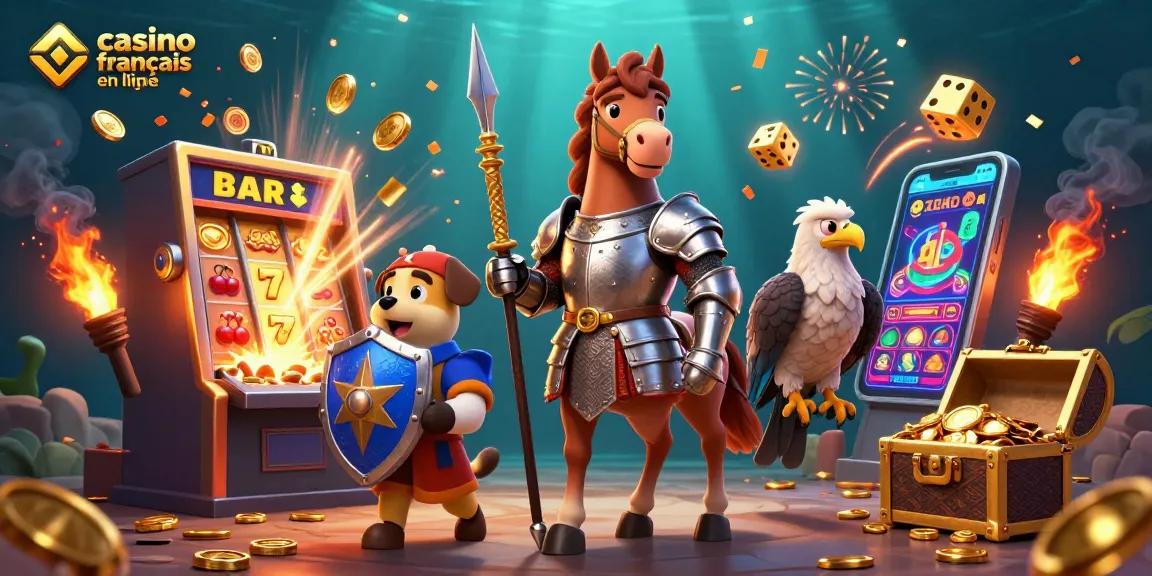 Gagnez avec le casino français en ligne dans une scène dynamique de jeux pleine d'actions.