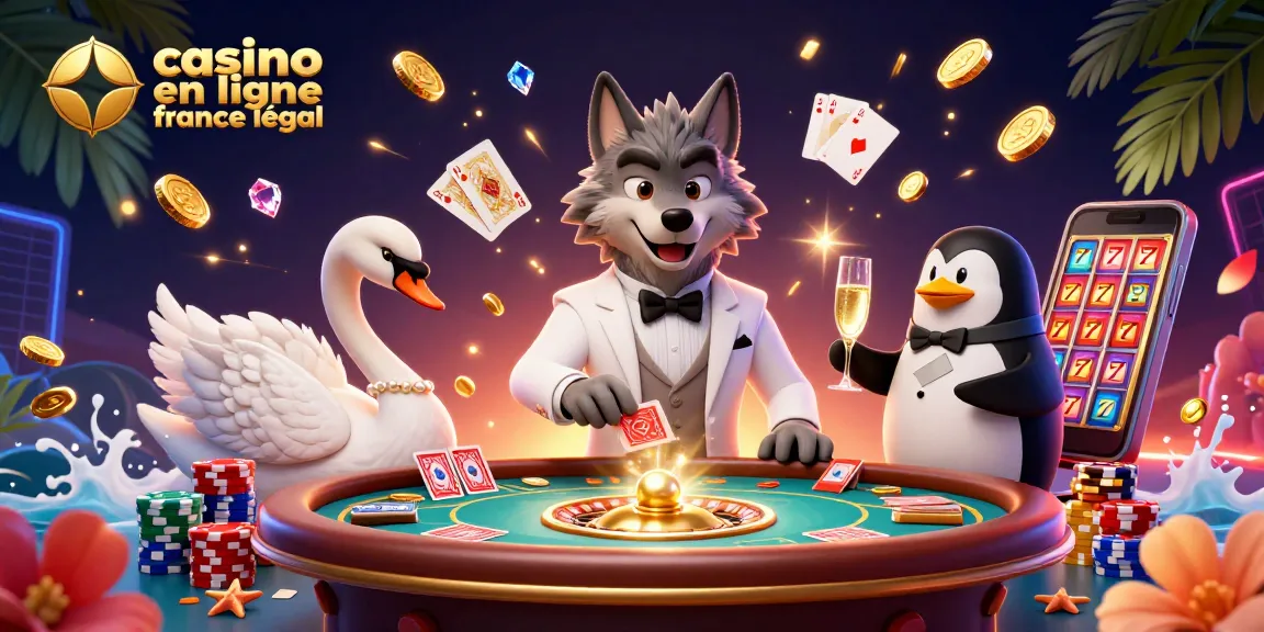 Image illustrant le casino en ligne France légal avec des personnages animés captivants jouant à la baccarat et aux cartes.