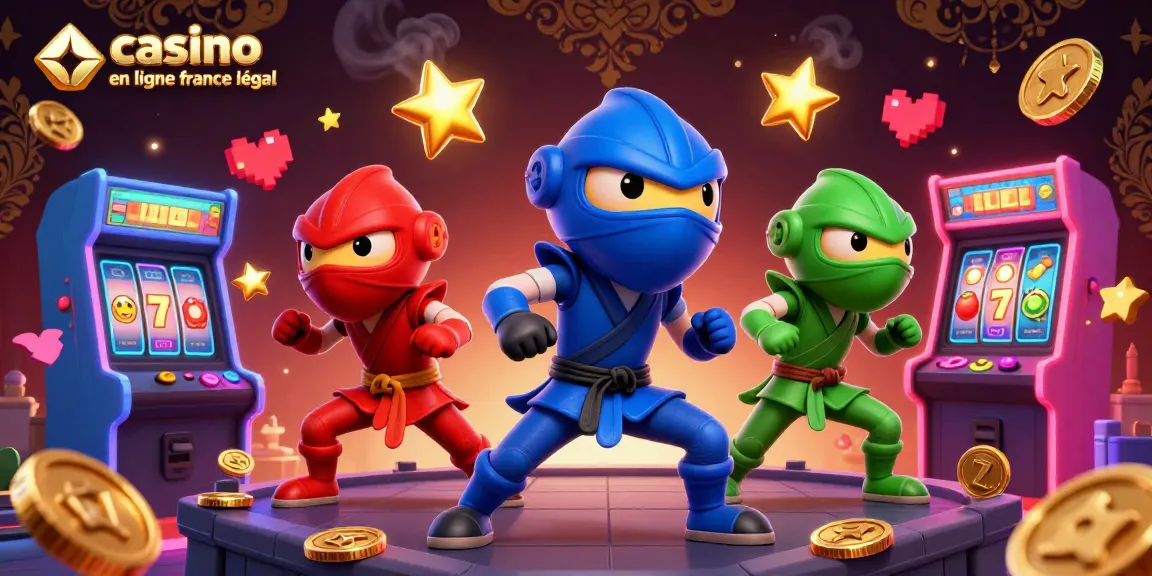 Jouez sur un casino en ligne France légal avec des chameleons ninja et des machines à sous colorées.