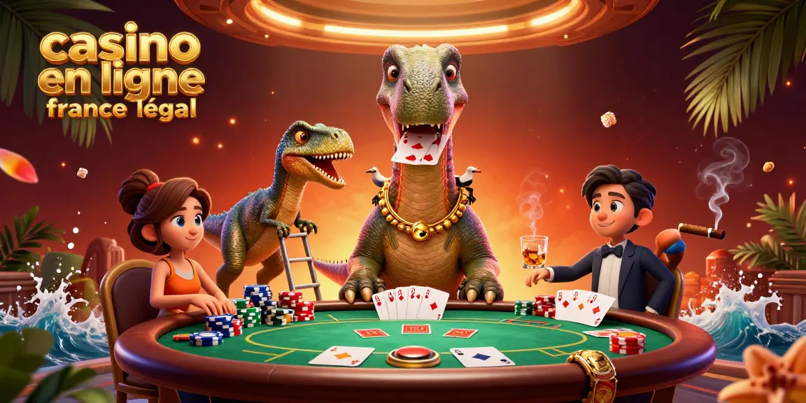 Jouer au casino en ligne France légal avec des dinosaures à une table de poker.