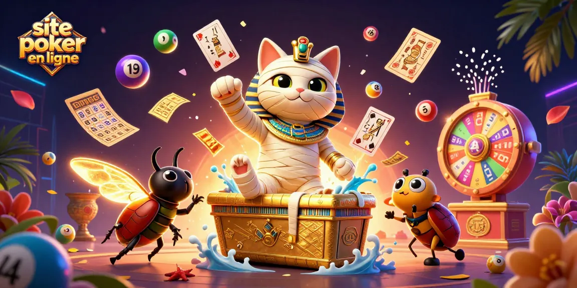 Jouez sur le site poker en ligne avec une illustration captivante d'une scène dynamique de casino.
