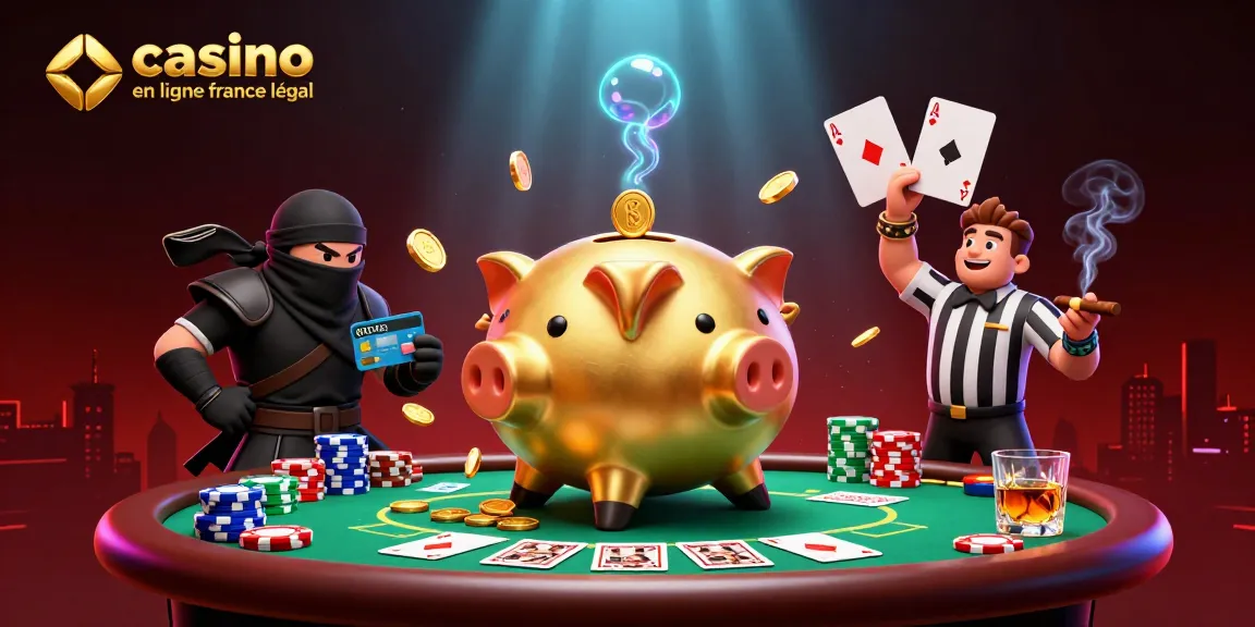 Jouer au casino en ligne France légal avec le sumo, le ninja et le samouraï autour d'une table de poker.