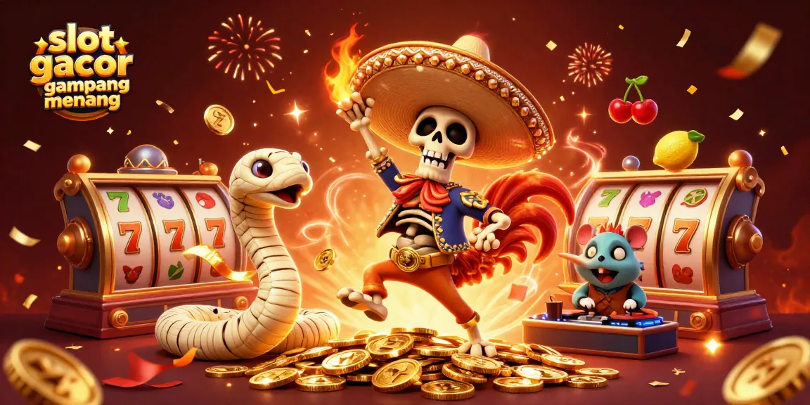 Celebrate victories with slot gacor gampang menang in this vibrant 3D casino illustration.