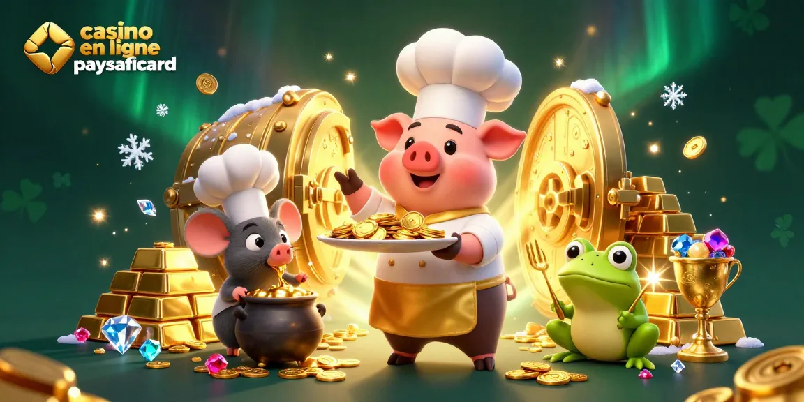 Jouer au casino en ligne paysafecard avec des personnages animés et des trésors scintillants.