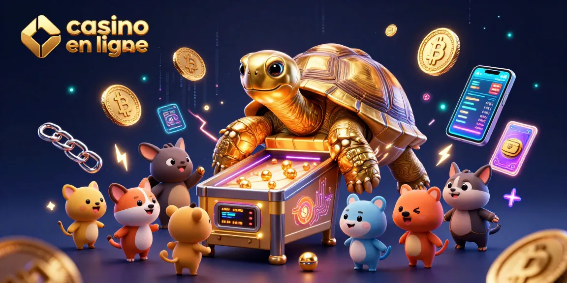 Jouer au casino en ligne paysafecard avec un décor dynamique de tortue machine à sous et des crypto-monnaies.