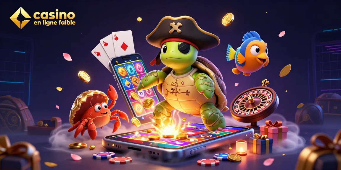 Profitez du jeu au casino en ligne fiable avec une tortue pirate et un trésor sous-marin.